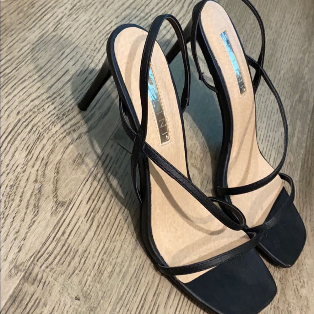 short black strappy heel